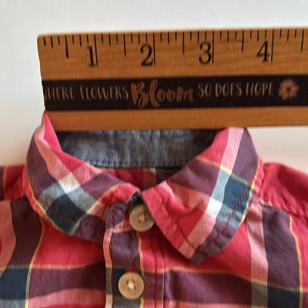 Oshkosh Boys 6M Button Down red Shirt Snap bottom Oshkosh 6 month bodysuit